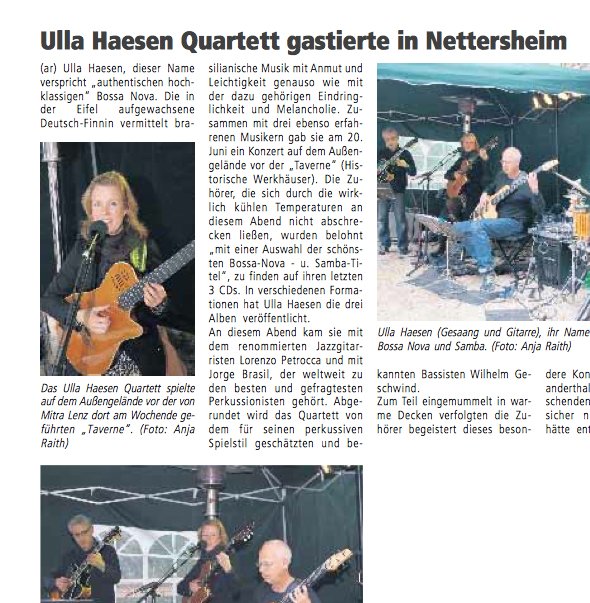 Ulla Haesen Konzert Nettersheim