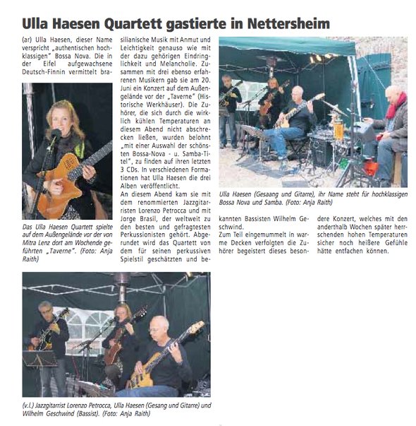 Ulla Haesen Konzert Nettersheim